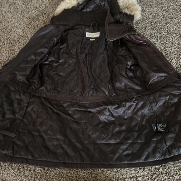 Women’s Michael Kors Brown Leather Jacket - Picture 5 of 7